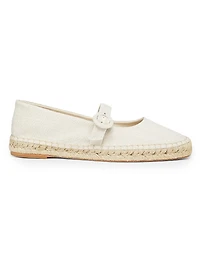 Espadrille Mary Jane Denim Ballet Flats