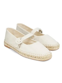 Espadrille Mary Jane Denim Ballet Flats