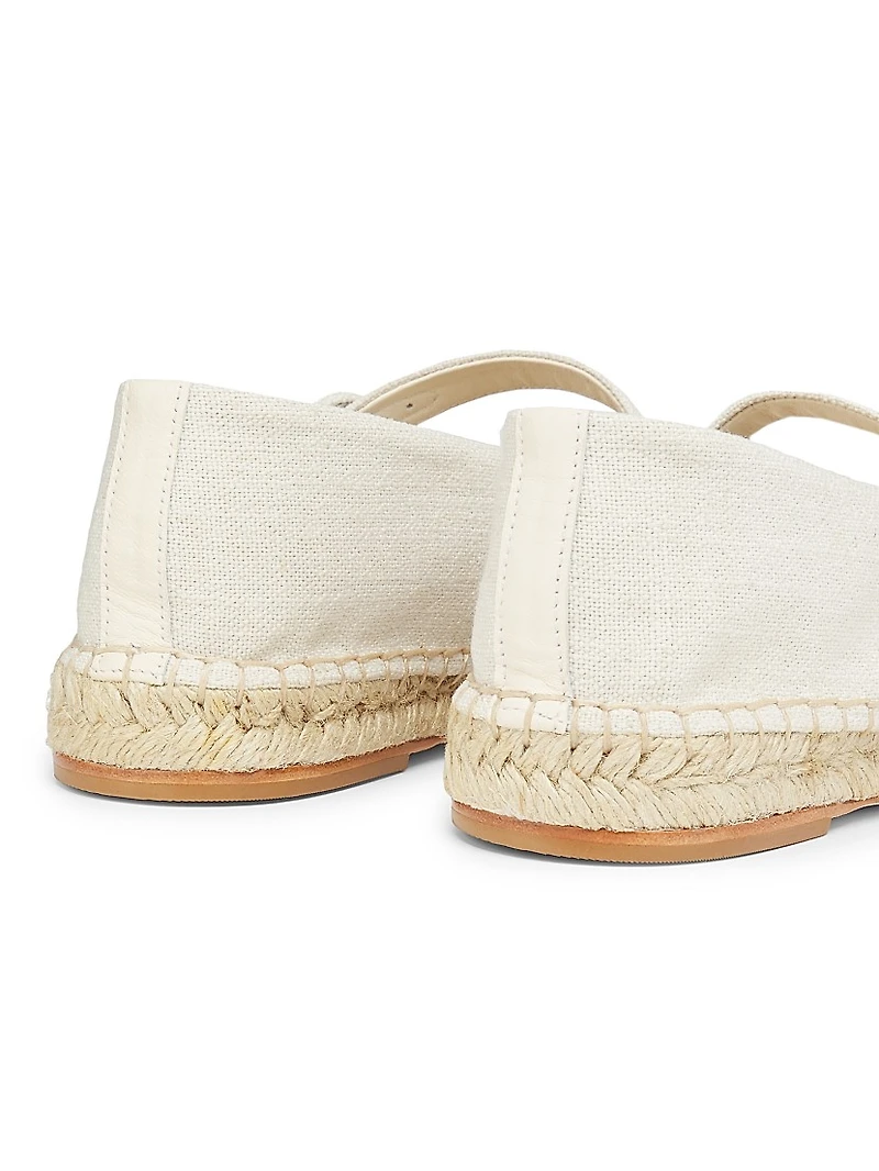 Espadrille Mary Jane Denim Ballet Flats