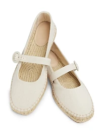 Espadrille Mary Jane Denim Ballet Flats