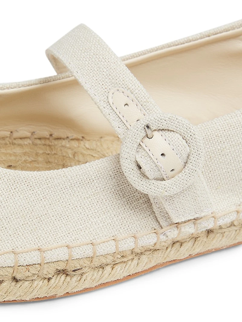 Espadrille Mary Jane Denim Ballet Flats