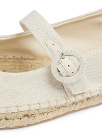 Espadrille Mary Jane Denim Ballet Flats