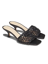 55M Woven Leather Mules