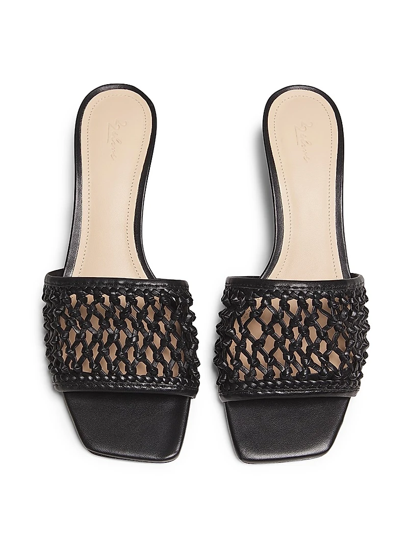 55M Woven Leather Mules