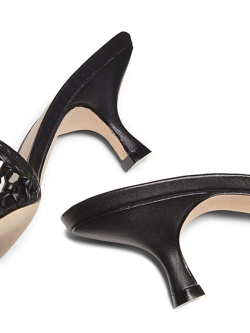 55M Woven Leather Mules