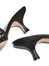 55M Woven Leather Mules