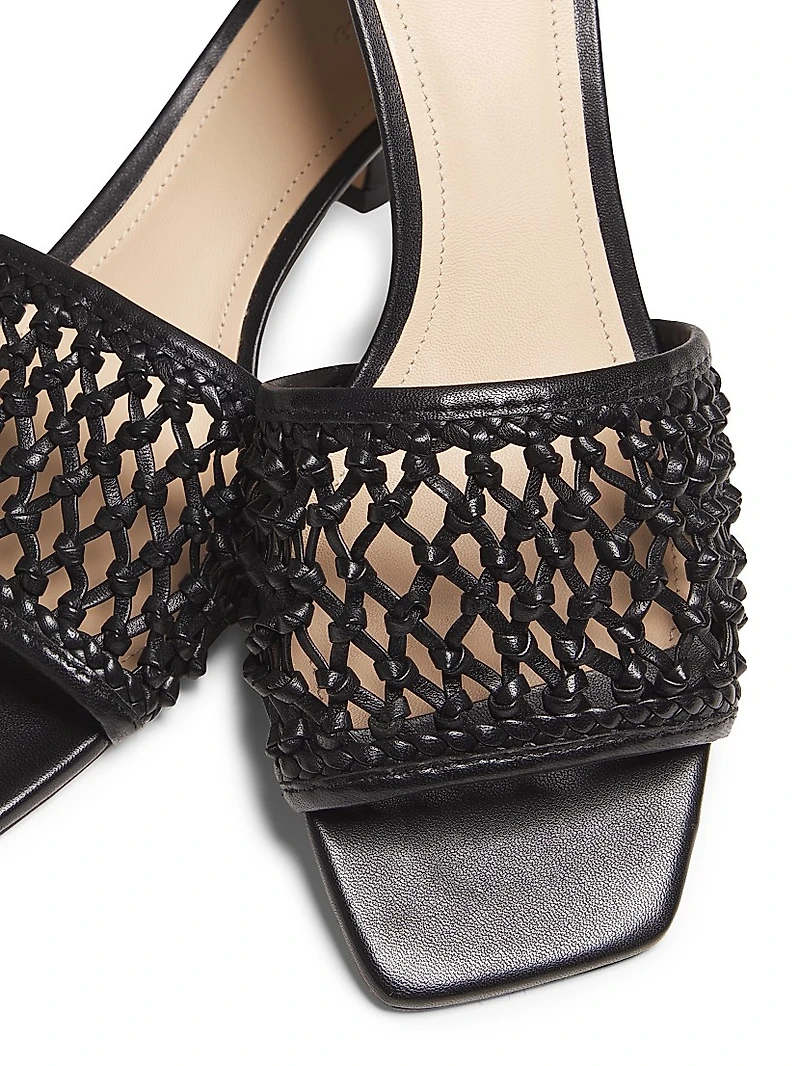 55M Woven Leather Mules