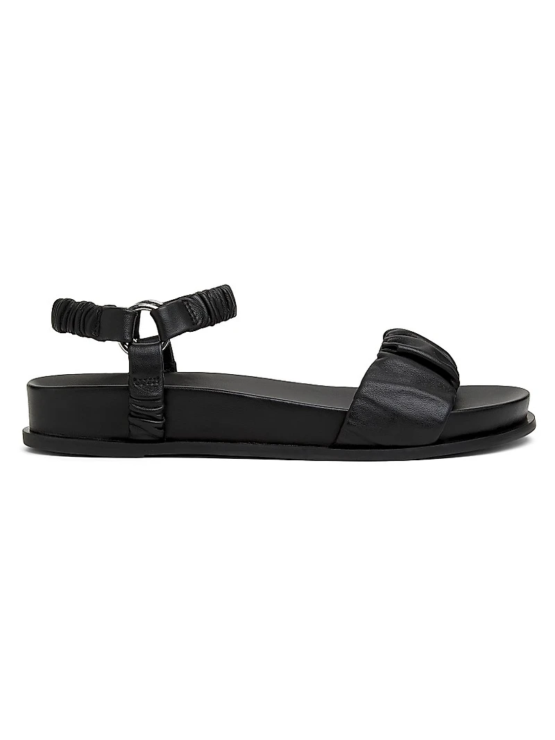 Ruched Leather Sport Sandals