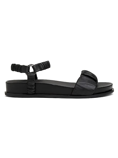 Ruched Leather Sport Sandals