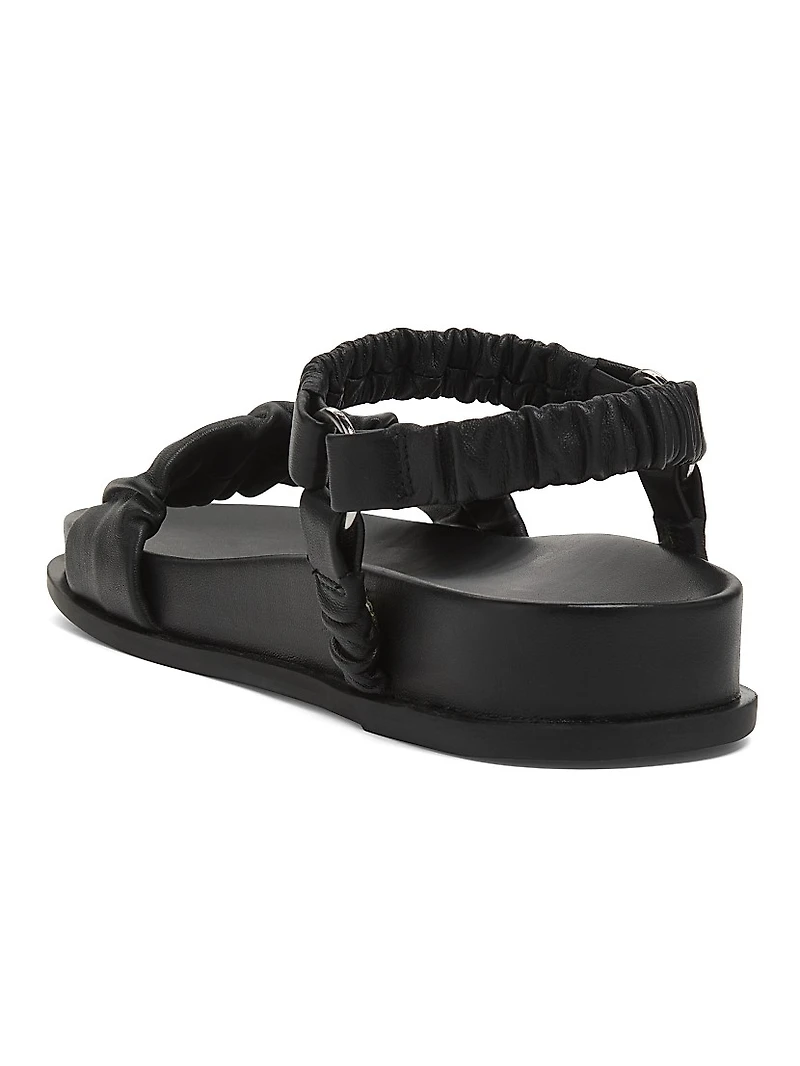 Ruched Leather Sport Sandals