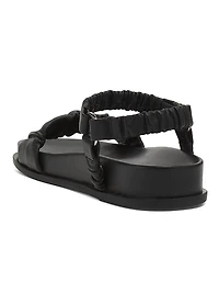Ruched Leather Sport Sandals