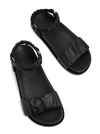 Ruched Leather Sport Sandals