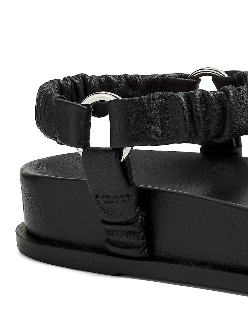 Ruched Leather Sport Sandals
