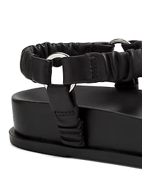 Ruched Leather Sport Sandals