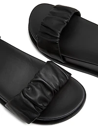 Ruched Leather Sport Sandals