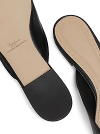 Bow-Embellished Leather Ballet Mules