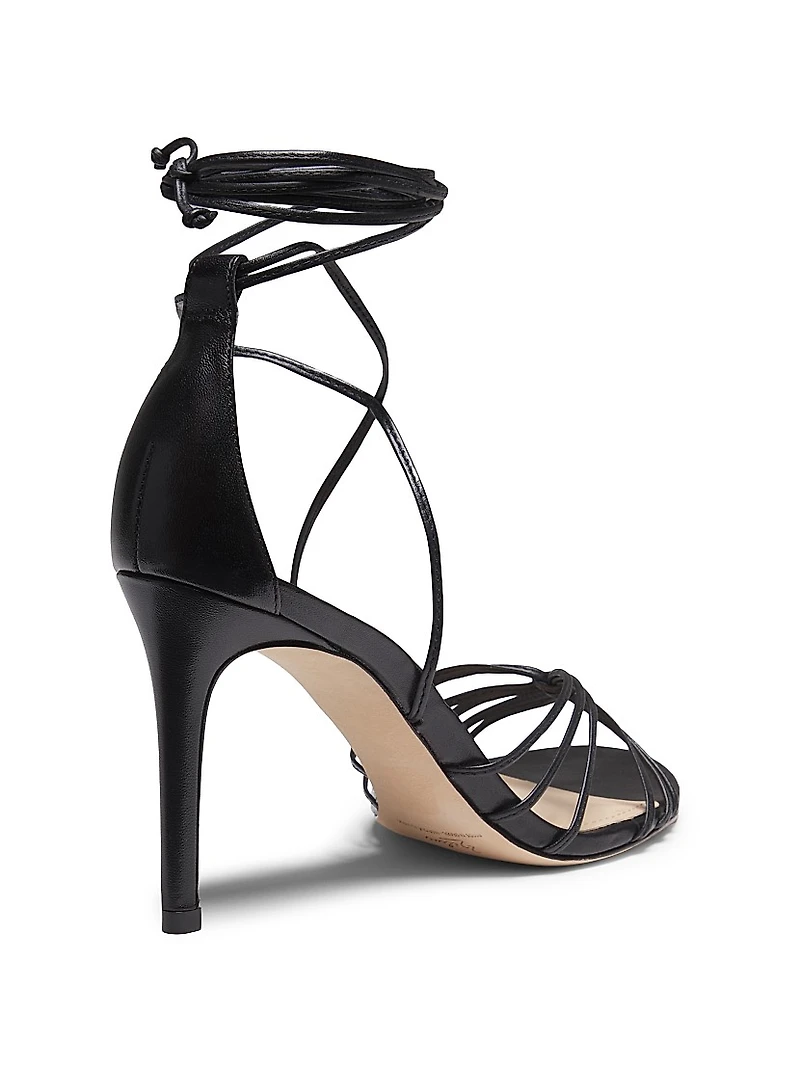 Ankle Wrap 90MM Leather High Heel Sandals