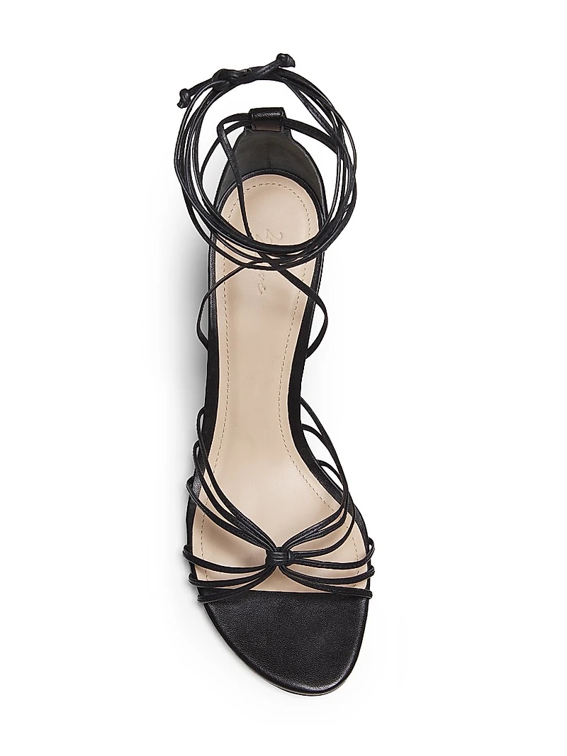 Ankle Wrap 90MM Leather High Heel Sandals