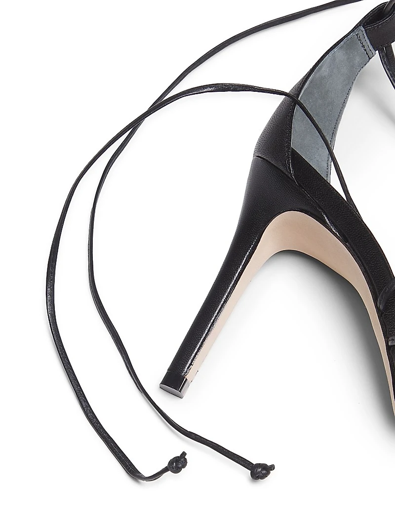 Ankle Wrap 90MM Leather High Heel Sandals