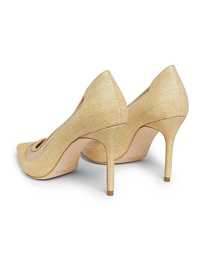 90MM Mesh & Raffia Pumps