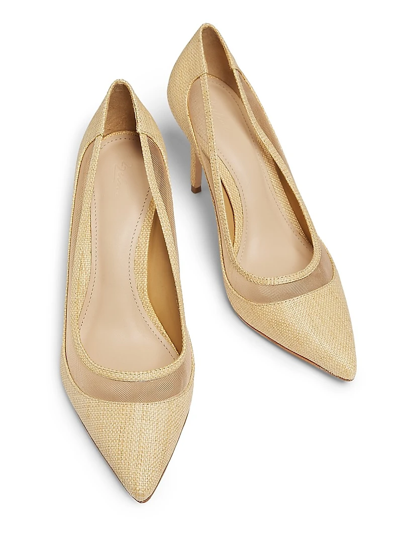 90MM Mesh & Raffia Pumps