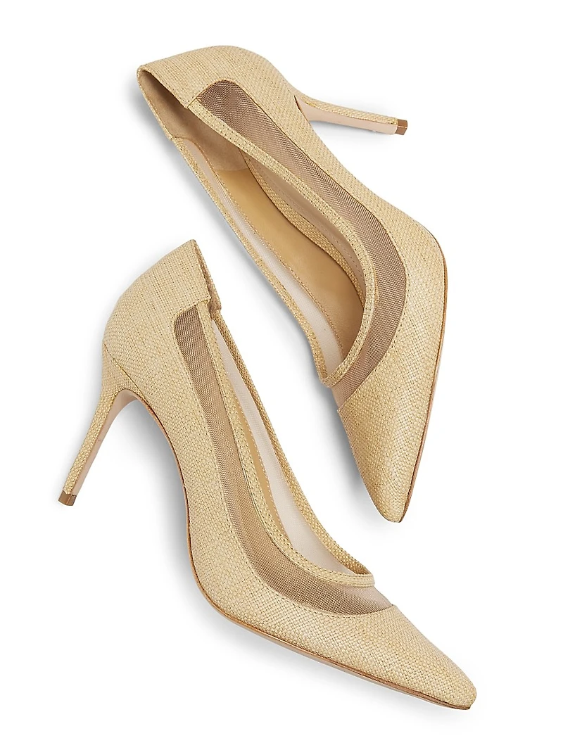 90MM Mesh & Raffia Pumps