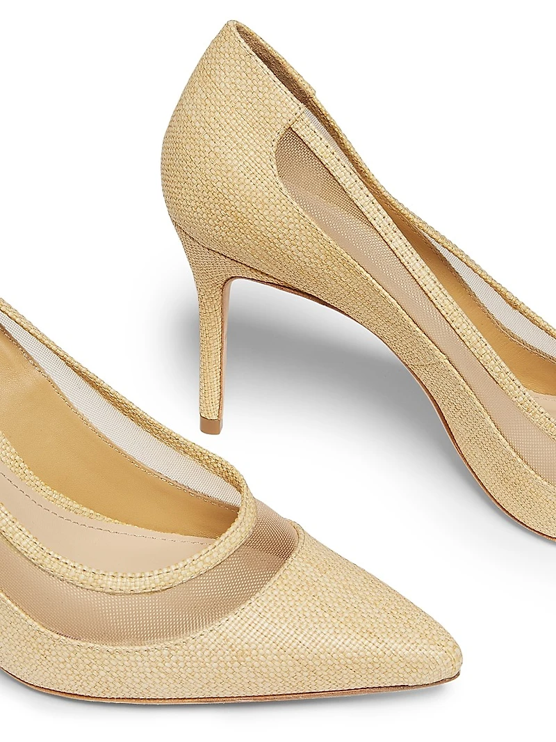 90MM Mesh & Raffia Pumps