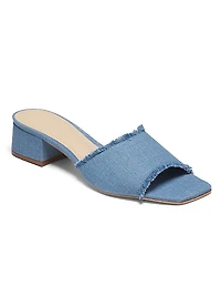 Frayed Edge 40MM Denim Slip On Sandals