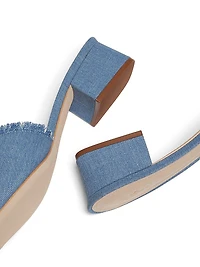 Frayed Edge 40MM Denim Slip On Sandals