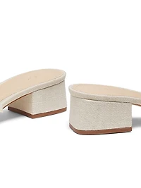 40MM Frayed Linen Block-Heel Sandals