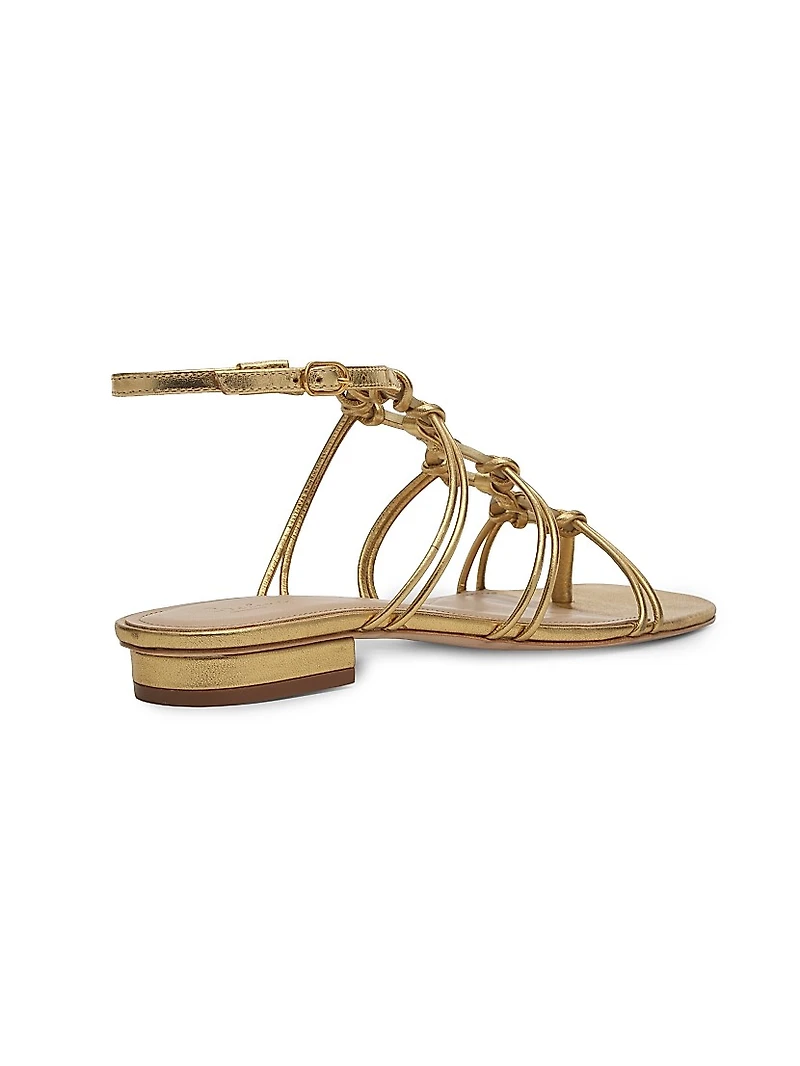 Strappy Gladiator Metallic Leather Sandals