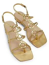 Strappy Gladiator Metallic Leather Sandals