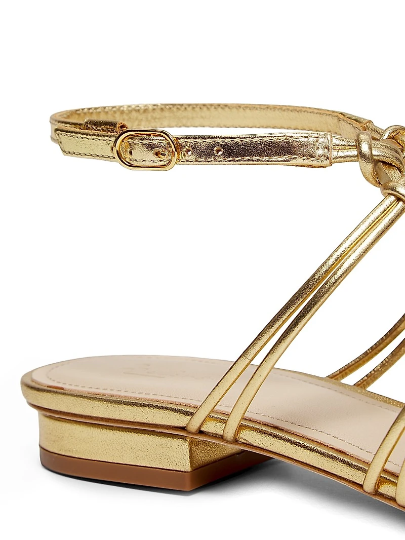 Strappy Gladiator Metallic Leather Sandals