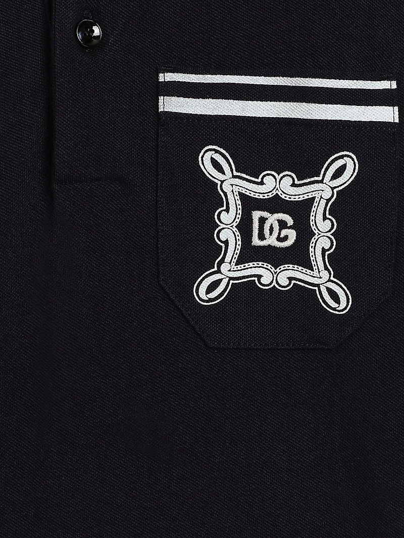 Little Boy's & Logo Striped-Trim Polo Shirt