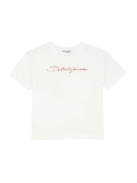 Little Girl's & Logo Sequined Crewneck T-Shirt