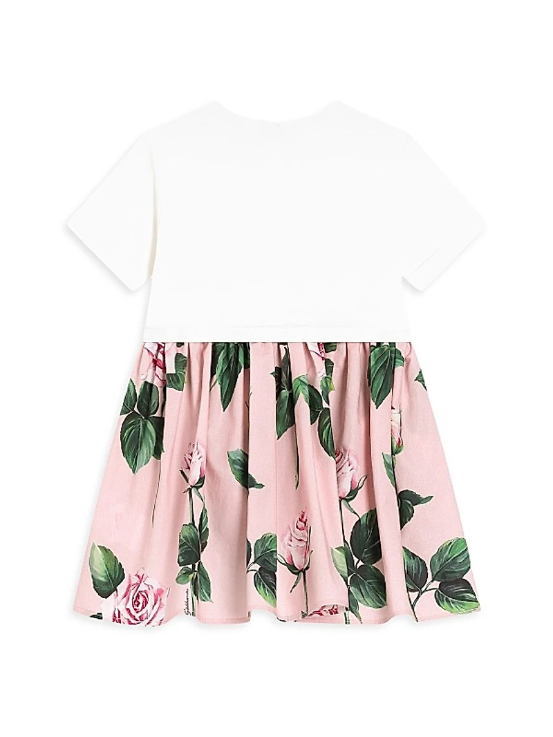 Baby Girl's Rose Print T-Shirt Dress