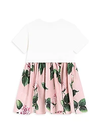 Baby Girl's Rose Print T-Shirt Dress