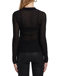 Mesh Semi-Sheer Polo Shirt