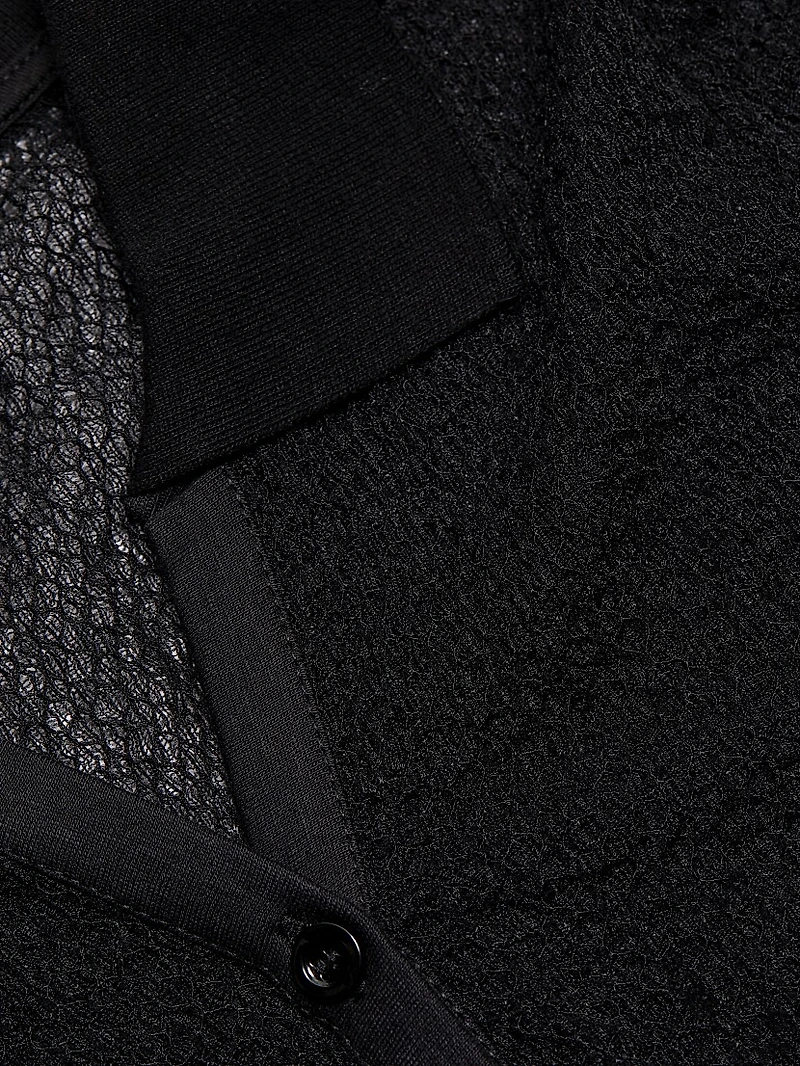 Mesh Semi-Sheer Polo Shirt