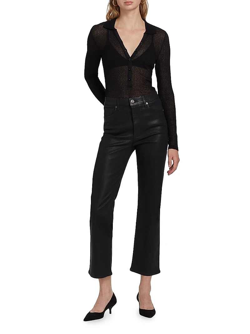 Mesh Semi-Sheer Polo Shirt