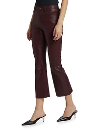 Le Crop Leather Mini Boot Pants