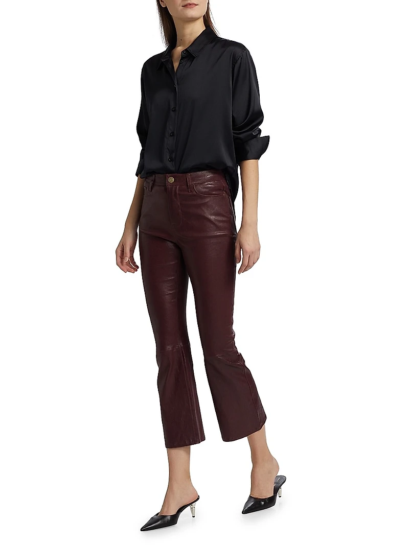 Le Crop Leather Mini Boot Pants
