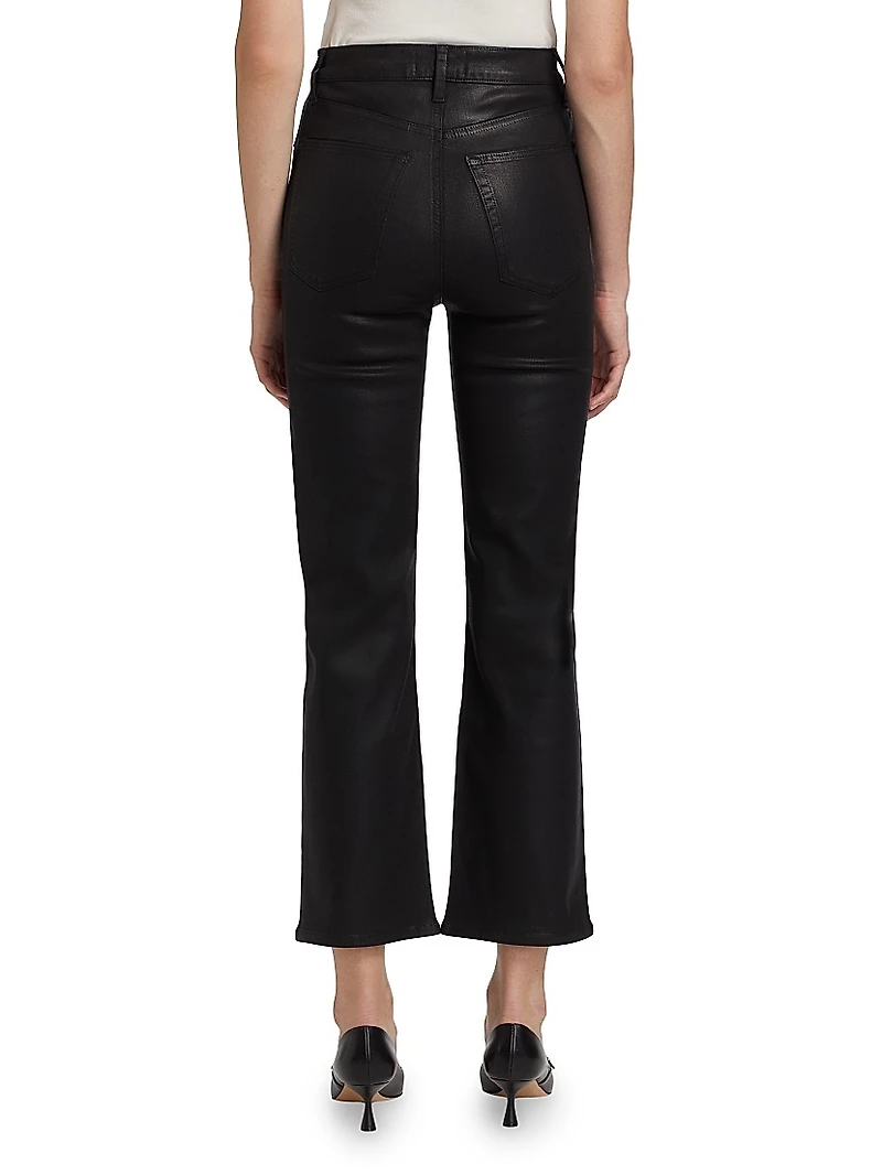 Le Sleek Coated Straight-Leg Jeans