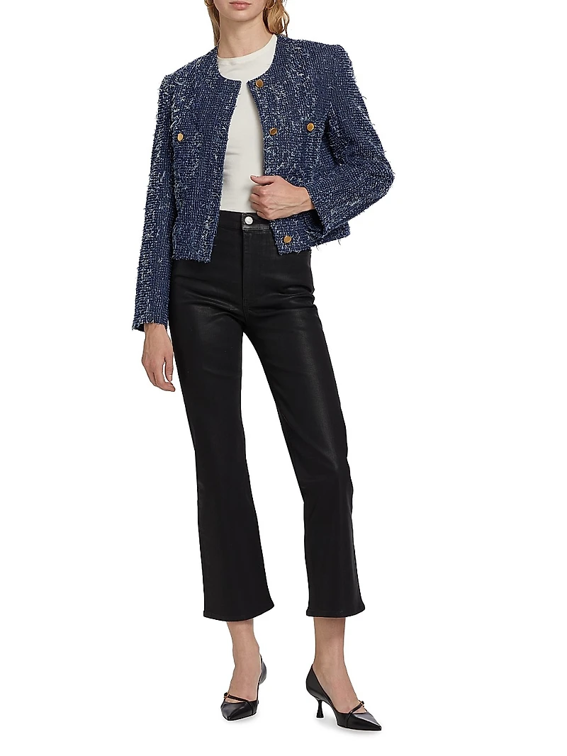 Le Sleek Coated Straight-Leg Jeans