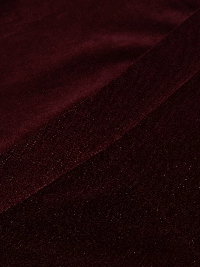 Velvet Cropped Wide-Leg Pants