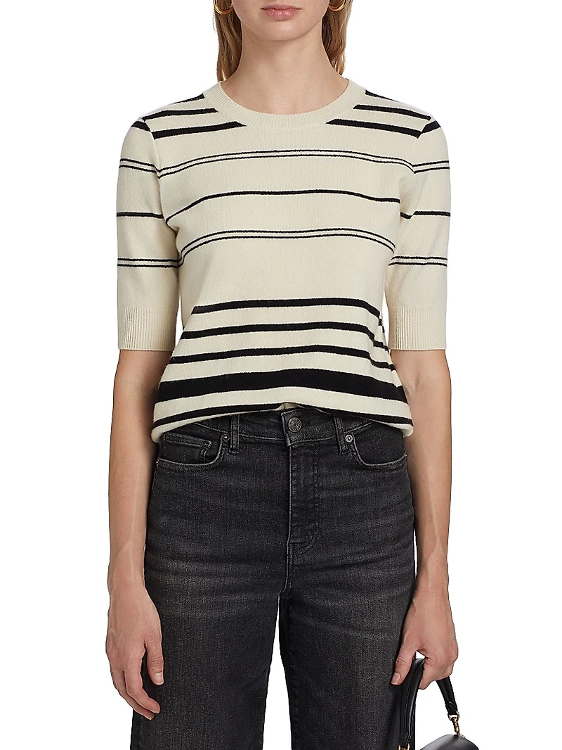 Striped Wool-Cashmere Sweater