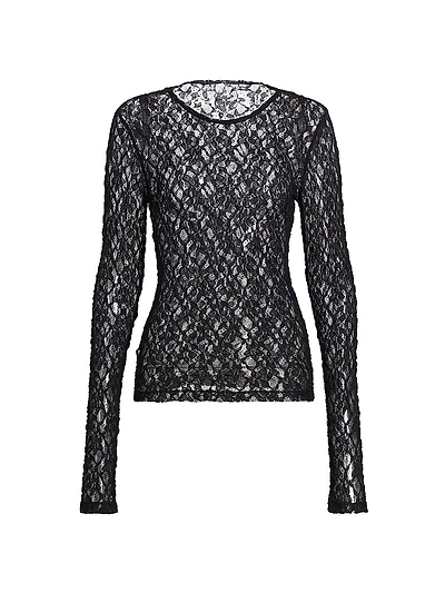 Mesh Lace Long-Sleeve Top