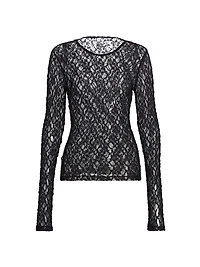 Mesh Lace Long-Sleeve Top