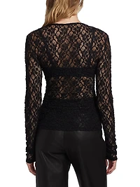 Mesh Lace Long-Sleeve Top