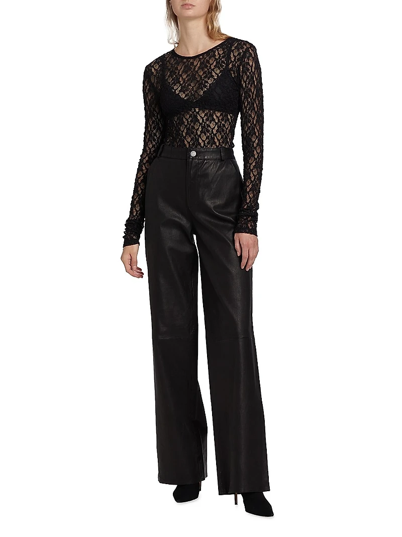Mesh Lace Long-Sleeve Top